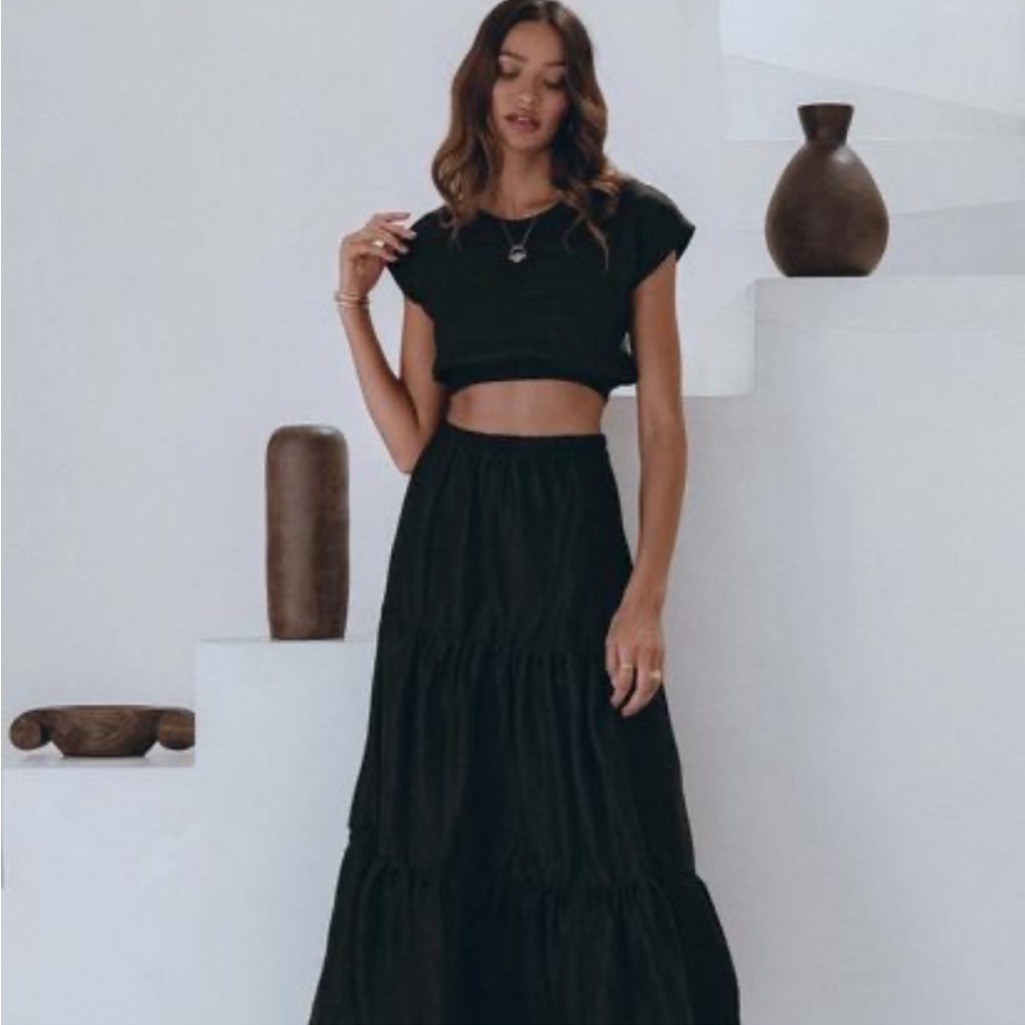 New Aura The Label Black Luna Skirt Set Size: Xs
